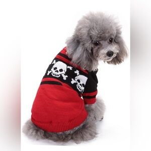 Angoily Dog Red And Black Pirate Sweater For Small Dog